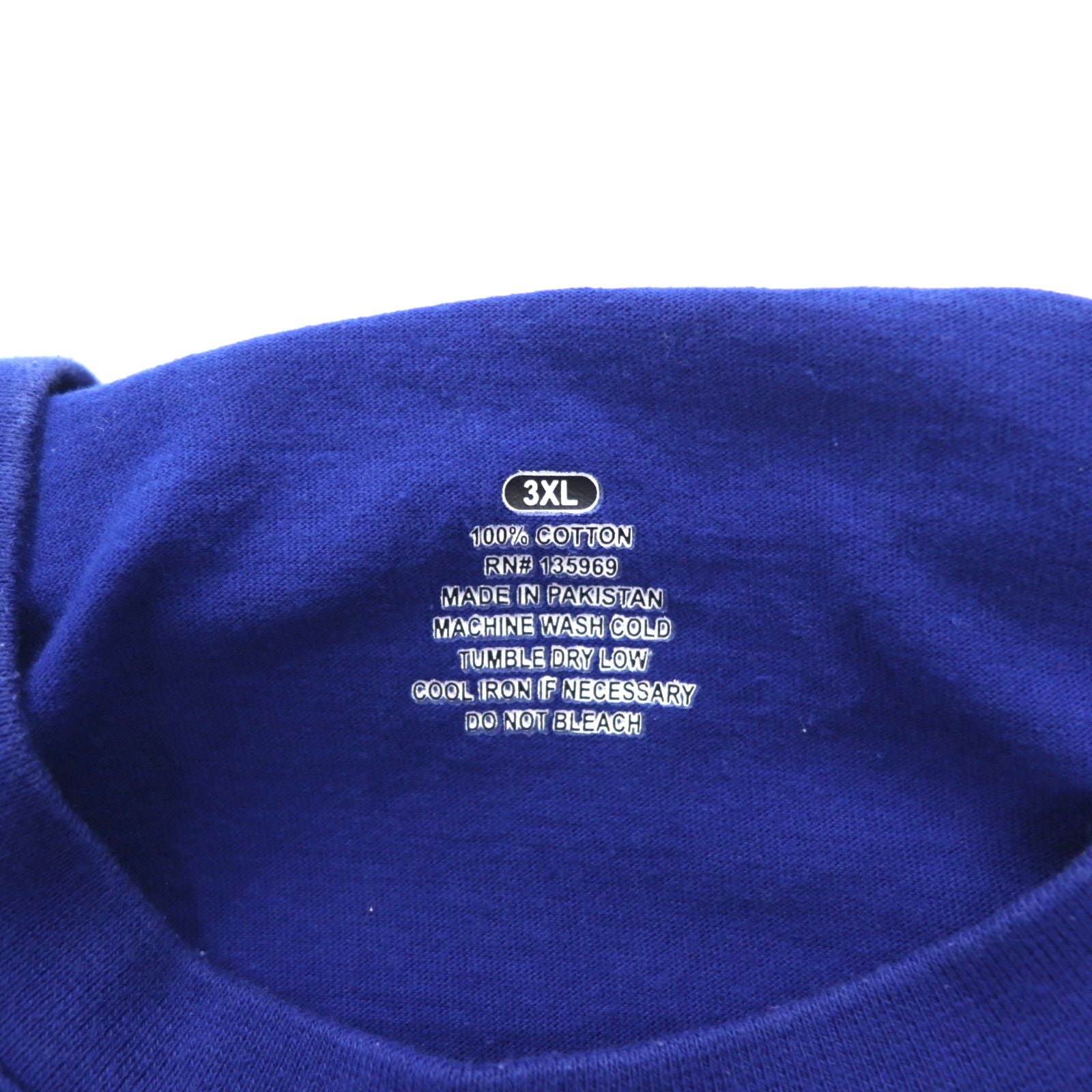 Majestic Long Sleeve T-Shirt, Long Tee, 3XL, Blue, Cotton, MLB CUBS, Big Size