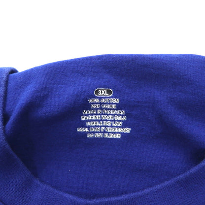 Majestic Long Sleeve T-Shirt, Long Tee, 3XL, Blue, Cotton, MLB CUBS, Big Size