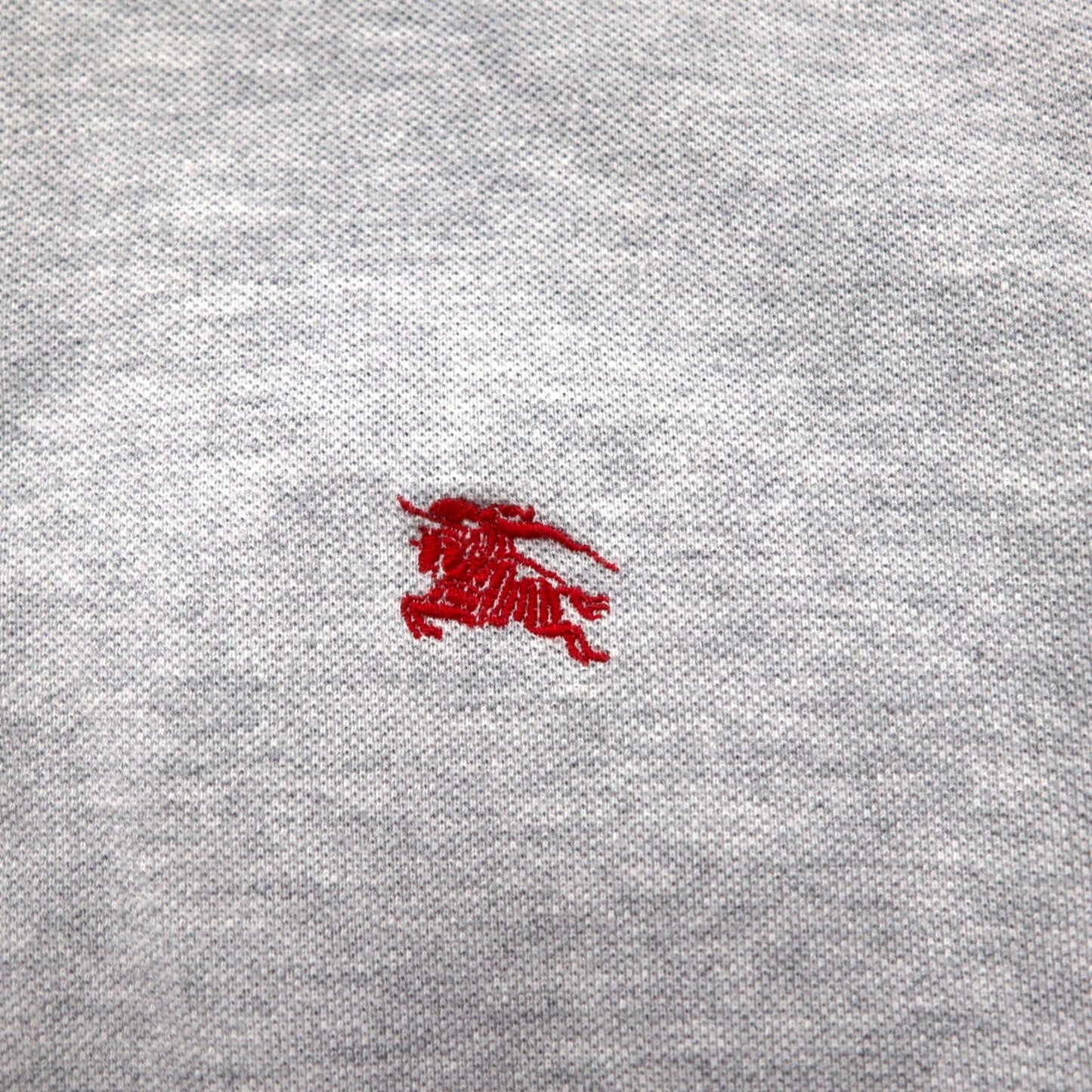 BURBERRY BRIT 現行タグ ポロシャツ 2XL グレー コットン 鹿の子 ワンポイントロゴ刺繍