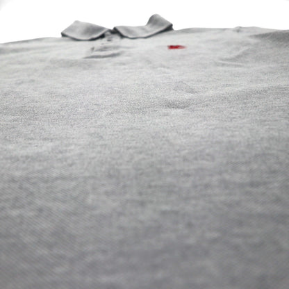 BURBERRY BRIT 現行タグ ポロシャツ 2XL グレー コットン 鹿の子 ワンポイントロゴ刺繍