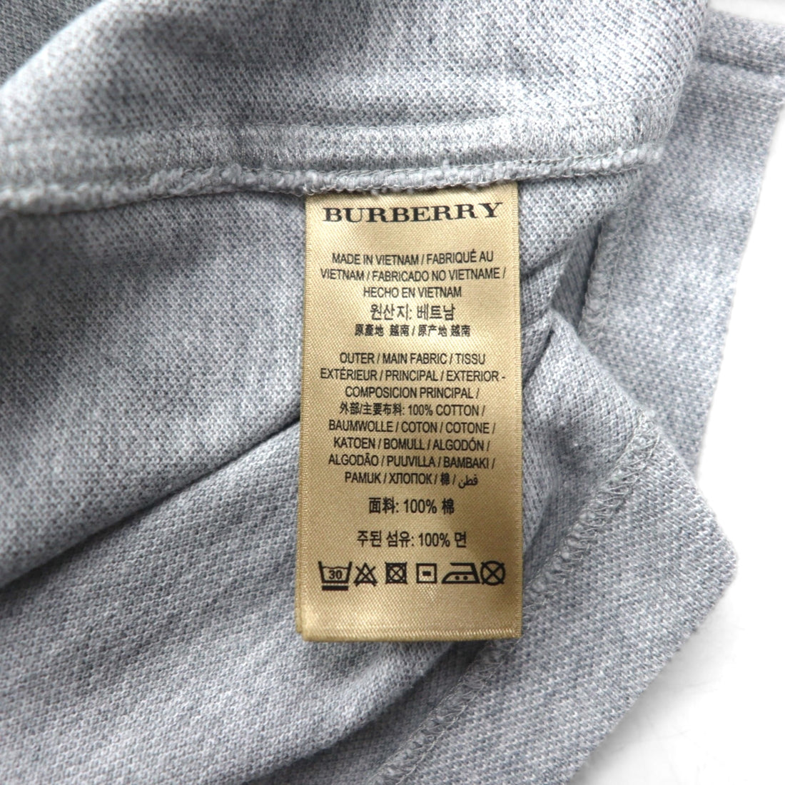 BURBERRY BRIT Current Tag Polo Shirt, Size 2XL, Gray Cotton, Pique, Single Logo Embroidery
