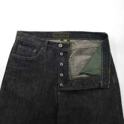 Stussy -dm 90s Made in USA Old Stussy Straight Denim Pants, Size M, Gray, Cotton