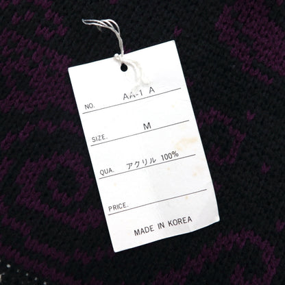90s Vintage Jacquard Knit 90年代 バンダナ 総柄 ニット セーター M ブラック RALPH EVANS 未使用品