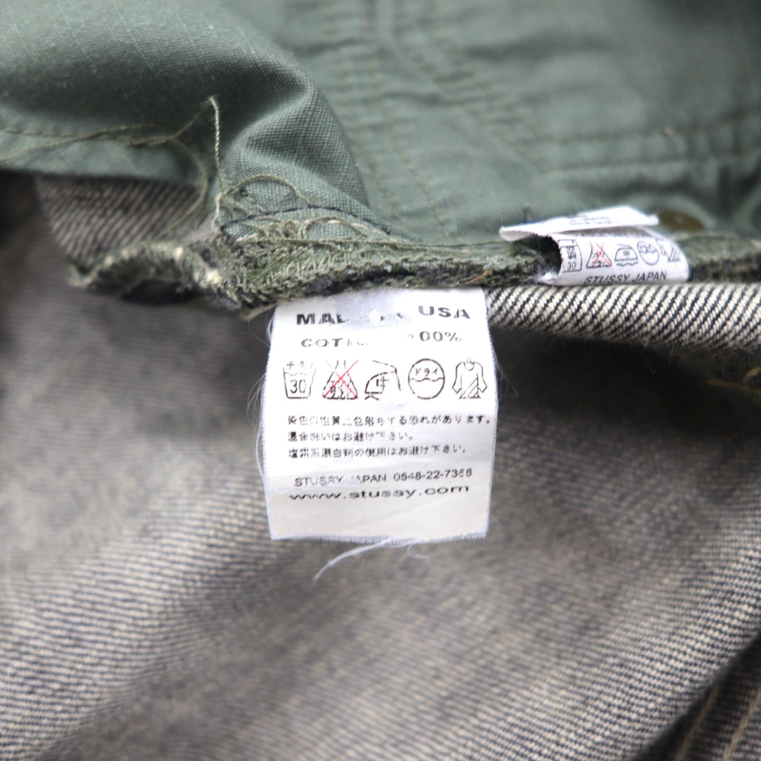 Stussy -dm 90s Made in USA Old Stussy Straight Denim Pants, Size M, Gray, Cotton