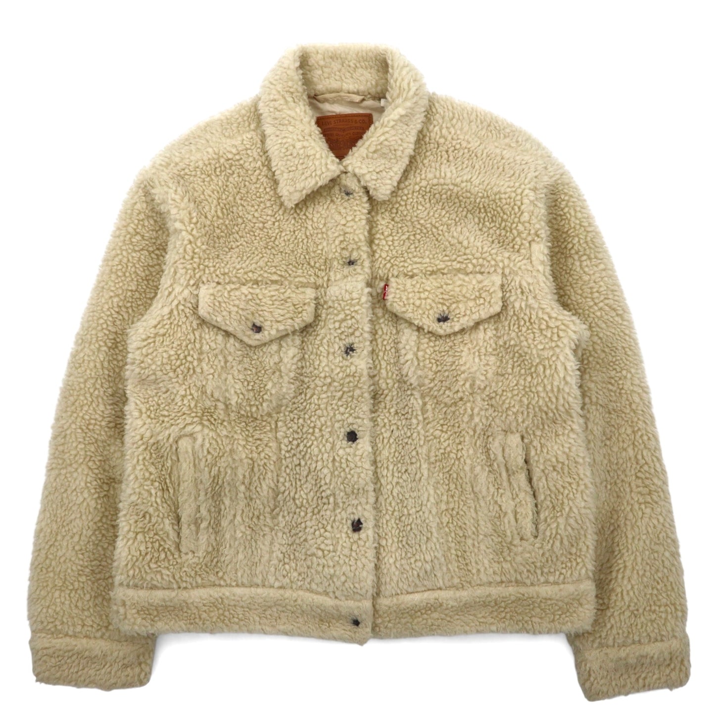 LEVI'S PREMIUM ビッグE オールオーバー シェルパ トラッカージャケット フリースジャケット L クリーム ポリエステル All Over Sherpa Trucker Cloud Cream 56861-0000