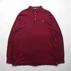 Polo Ralph Lauren Long Sleeve Rugby Polo Shirt, Size 2XL, Bordeaux with Small Pony Embroidery