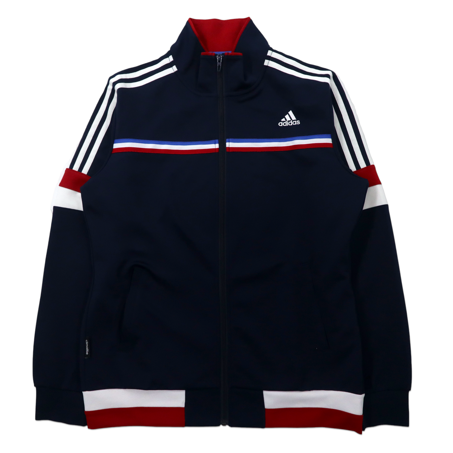Adidas Track Jacket Jersey O Navy Polyester 3 STRIPED Stricolor ...