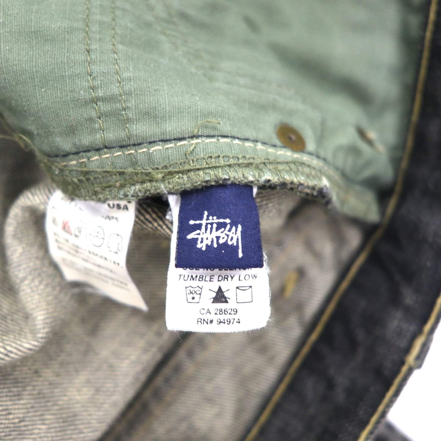 Stussy -dm 90s Made in USA Old Stussy Straight Denim Pants, Size M, Gray, Cotton