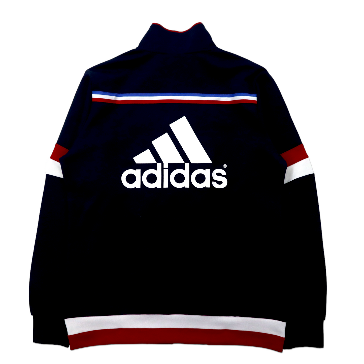 Adidas Track Jacket Jersey O Navy Polyester 3 STRIPED Stricolor Buck Logo  Print