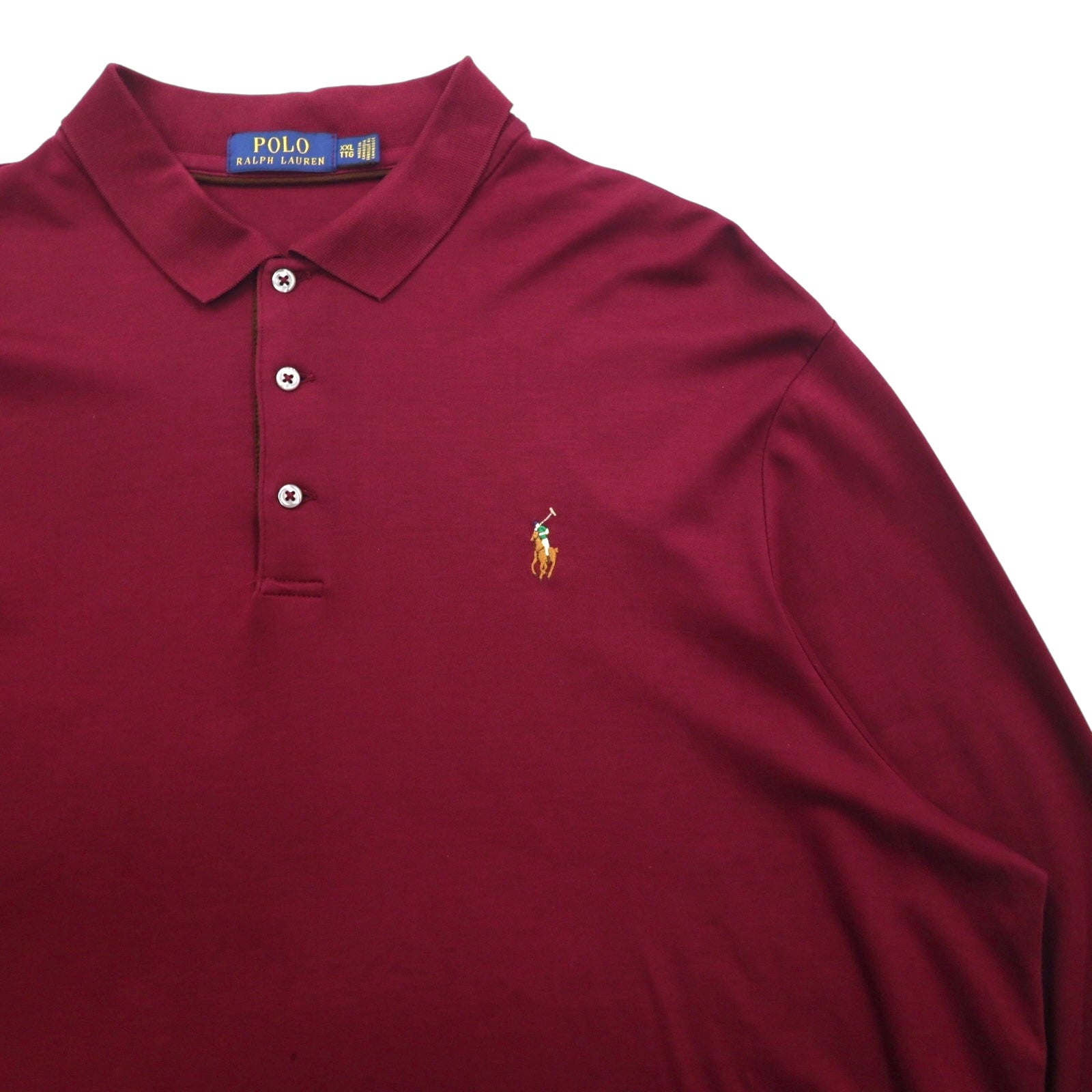 Polo Ralph Lauren Long Sleeve Rugby Polo Shirt, Size 2XL, Bordeaux with Small Pony Embroidery