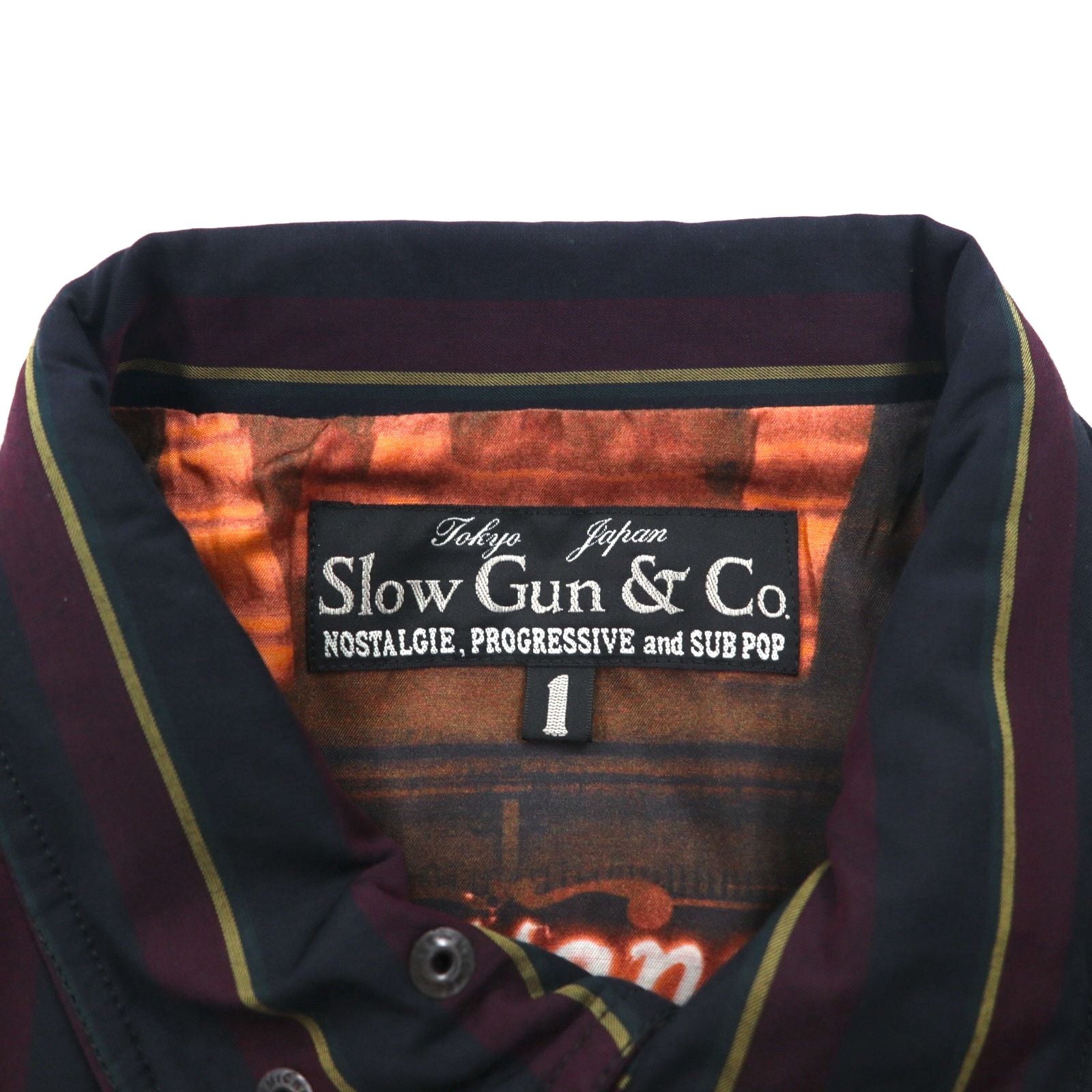 Slow Gun &amp; Co. M-65 Military Field Jacket, S, Navy, Striped, Drawstring, Made in Japan