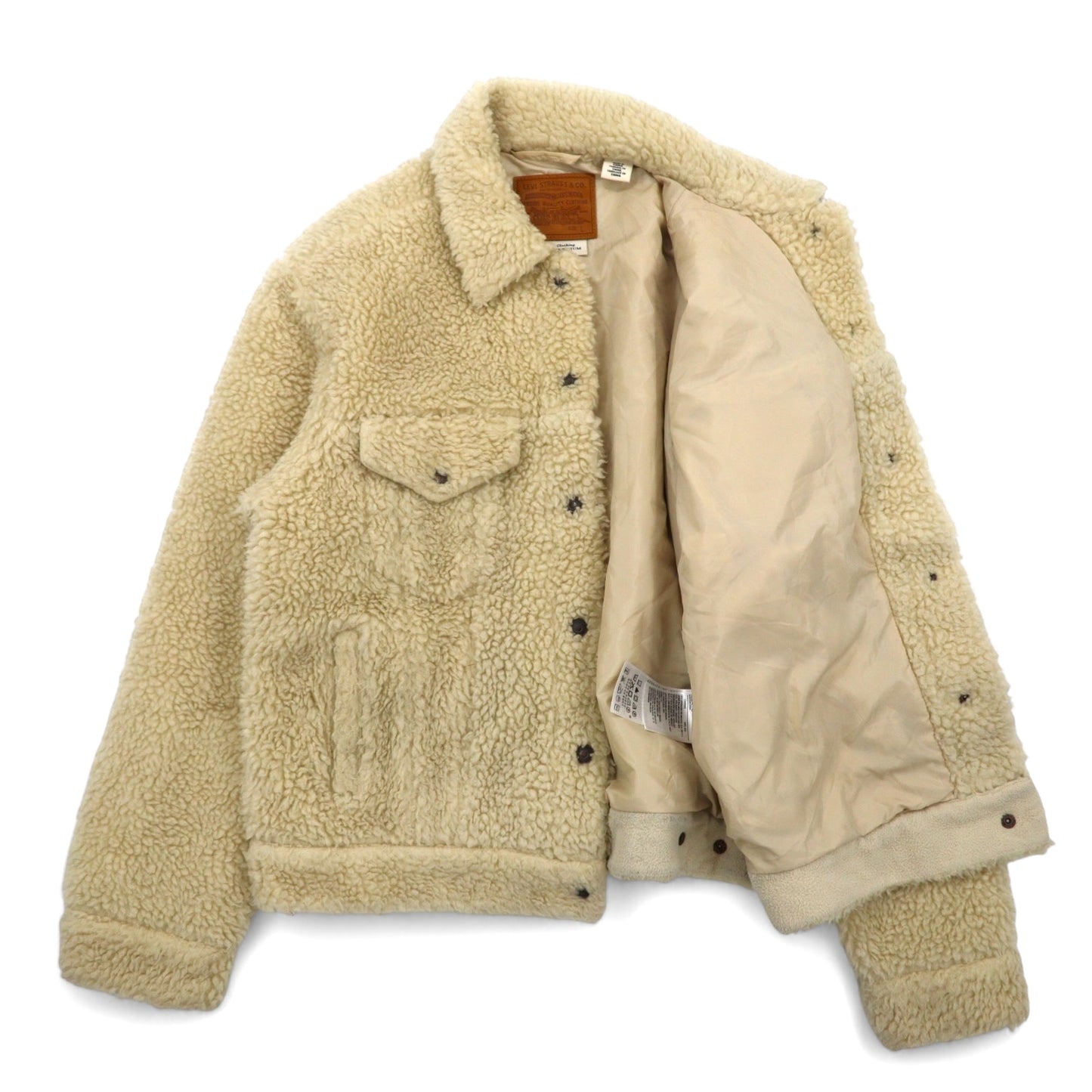 LEVI'S PREMIUM ビッグE オールオーバー シェルパ トラッカージャケット フリースジャケット L クリーム ポリエステル All Over Sherpa Trucker Cloud Cream 56861-0000