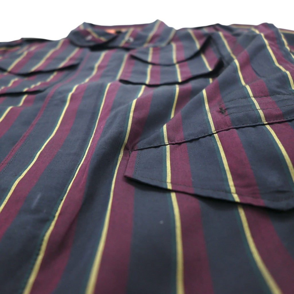 Slow Gun &amp; Co. M-65 Military Field Jacket, S, Navy, Striped, Drawstring, Made in Japan