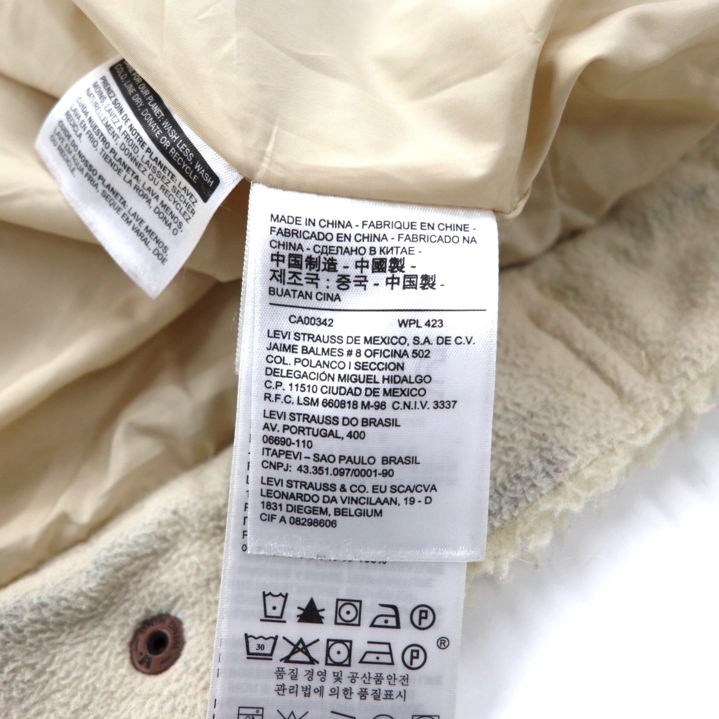 LEVI'S PREMIUM ビッグE オールオーバー シェルパ トラッカージャケット フリースジャケット L クリーム ポリエステル All Over Sherpa Trucker Cloud Cream 56861-0000