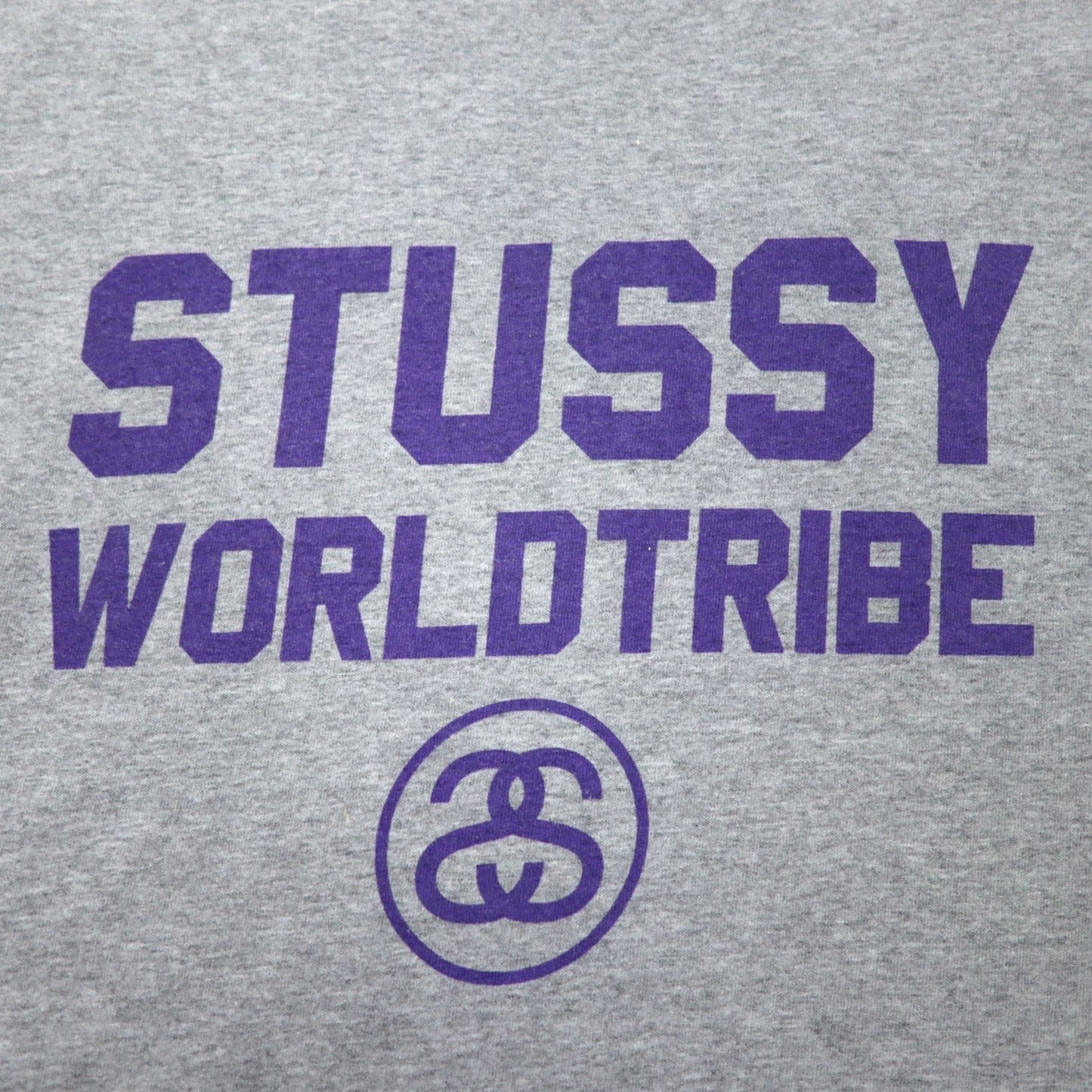stussy 00年代 シャネルロゴ Tシャツ L グレー コットン WORLD TRIBE 黒タグ メキシコ製
