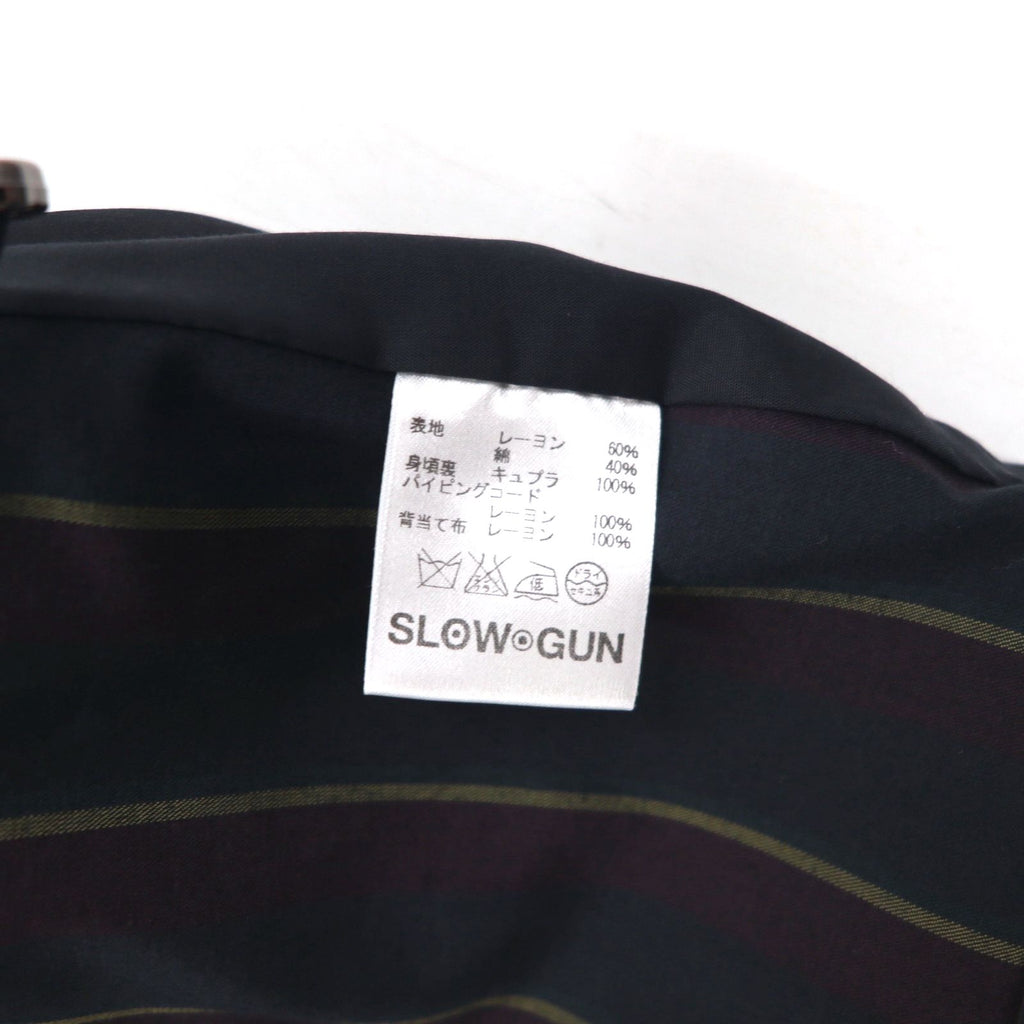 Slow Gun &amp; Co. M-65 Military Field Jacket, S, Navy, Striped, Drawstring, Made in Japan