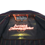 Slow Gun &amp; Co. M-65 Military Field Jacket, S, Navy, Striped, Drawstring, Made in Japan