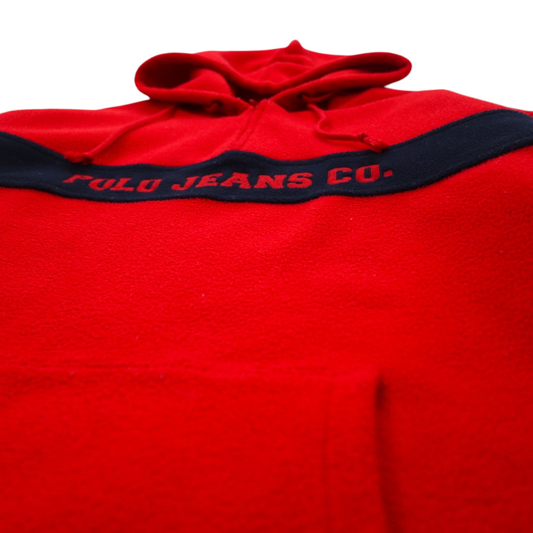 POLO JEANS CO. RALPH LAUREN 90s fleece half-zip hoodie XL red polyester logo
