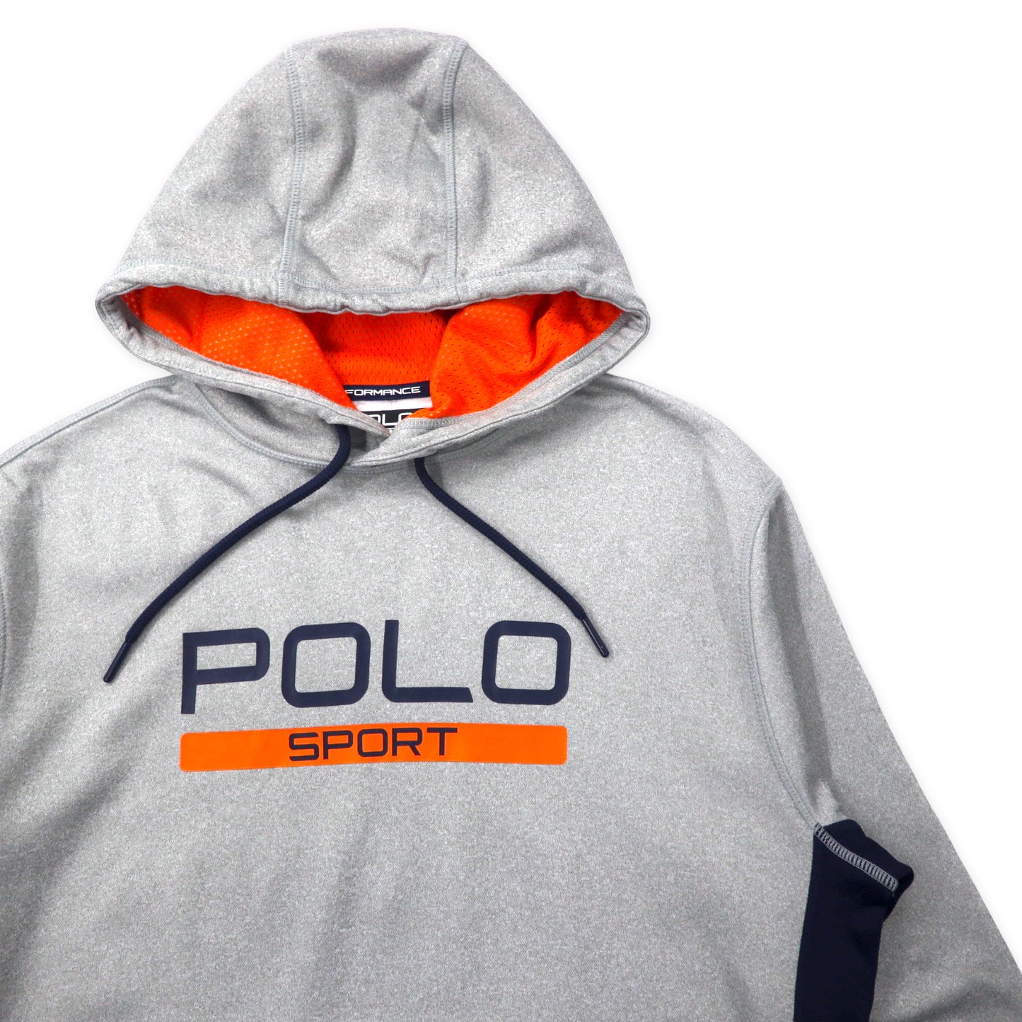 POLO SPORT RALPH LAUREN ロゴプリント プルオーバーパーカー PERFORMANCE M グレー ポリエステル THERMO VENT