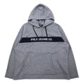 POLO JEANS CO. RALPH LAUREN 90s fleece half-zip hoodie L gray polyester logo