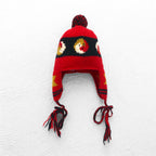 Leh イヤーフラップ ニット キャップ ear flap knit cap ボンボン ニット帽 FREE レッド 耳あて付き