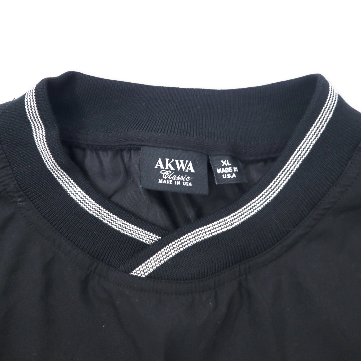 AKWA Classic USA製 ピステ プルオーバー ナイロンジャケット XL ブラック electrical training US企業刺繍 ビッグサイズ
