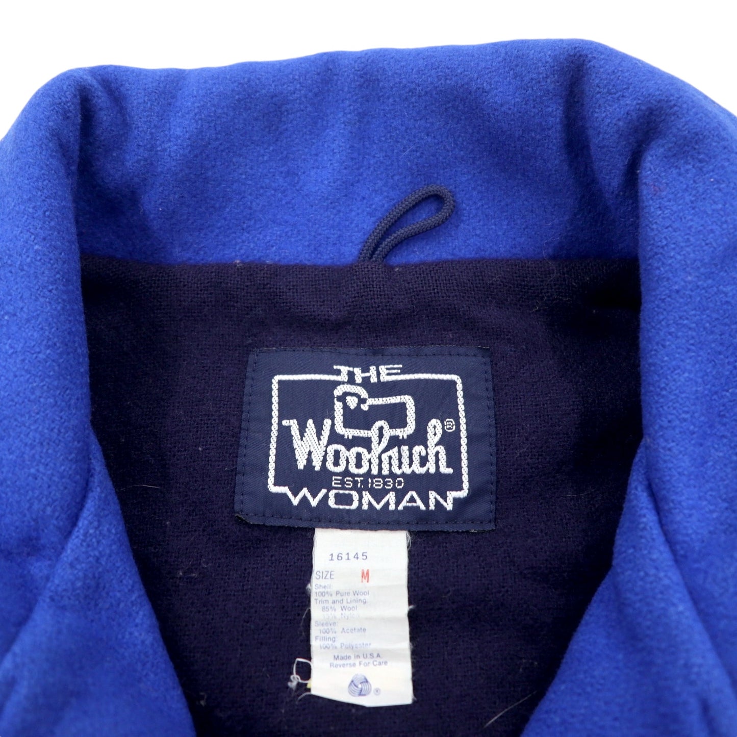 WOOLRICH USA製 80年代 ノルディック柄 ブランケットジャケット M ブルー ウール 紺タグ