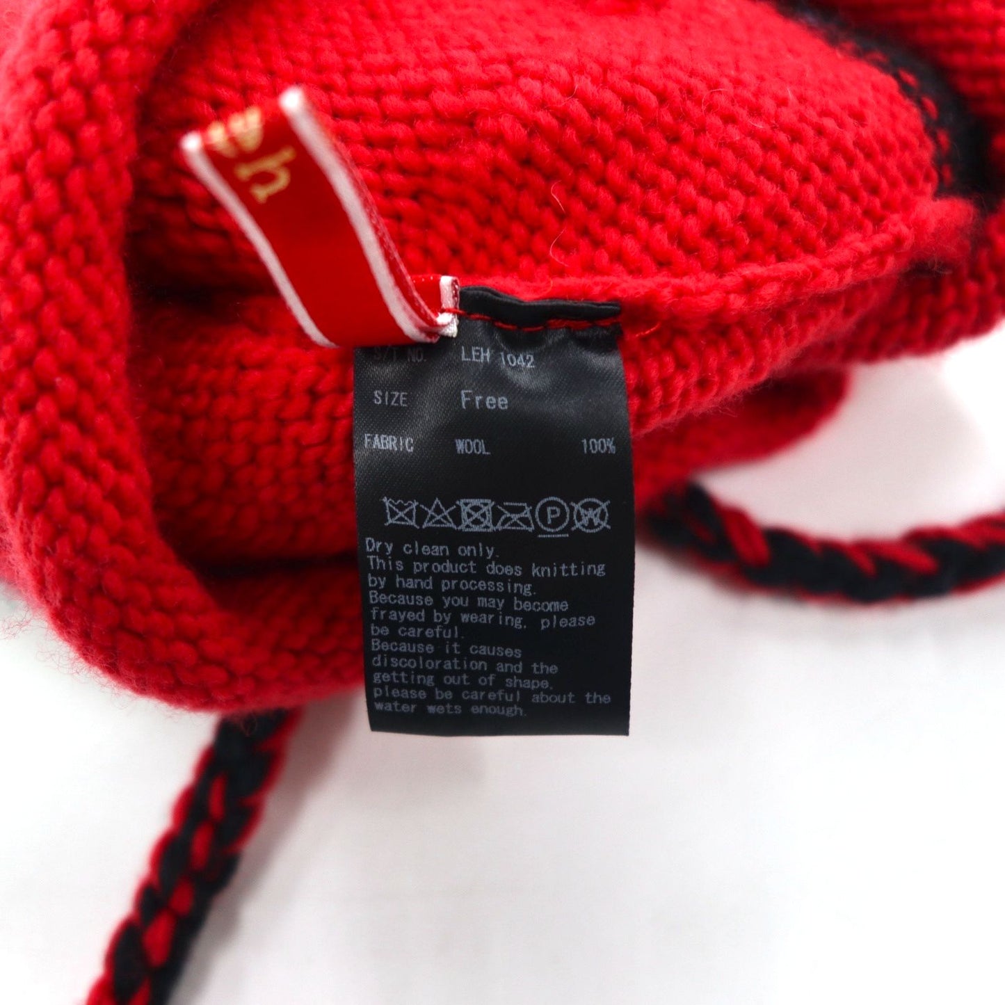 Leh Ear Flap Knit Cap, Pompom Knit Hat, FREE, Red, With Earmuffs