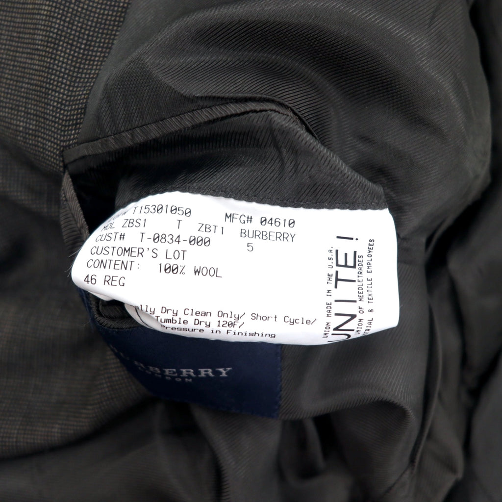 BURBERRY USA made 2B tailored jacket size 46 brown wool