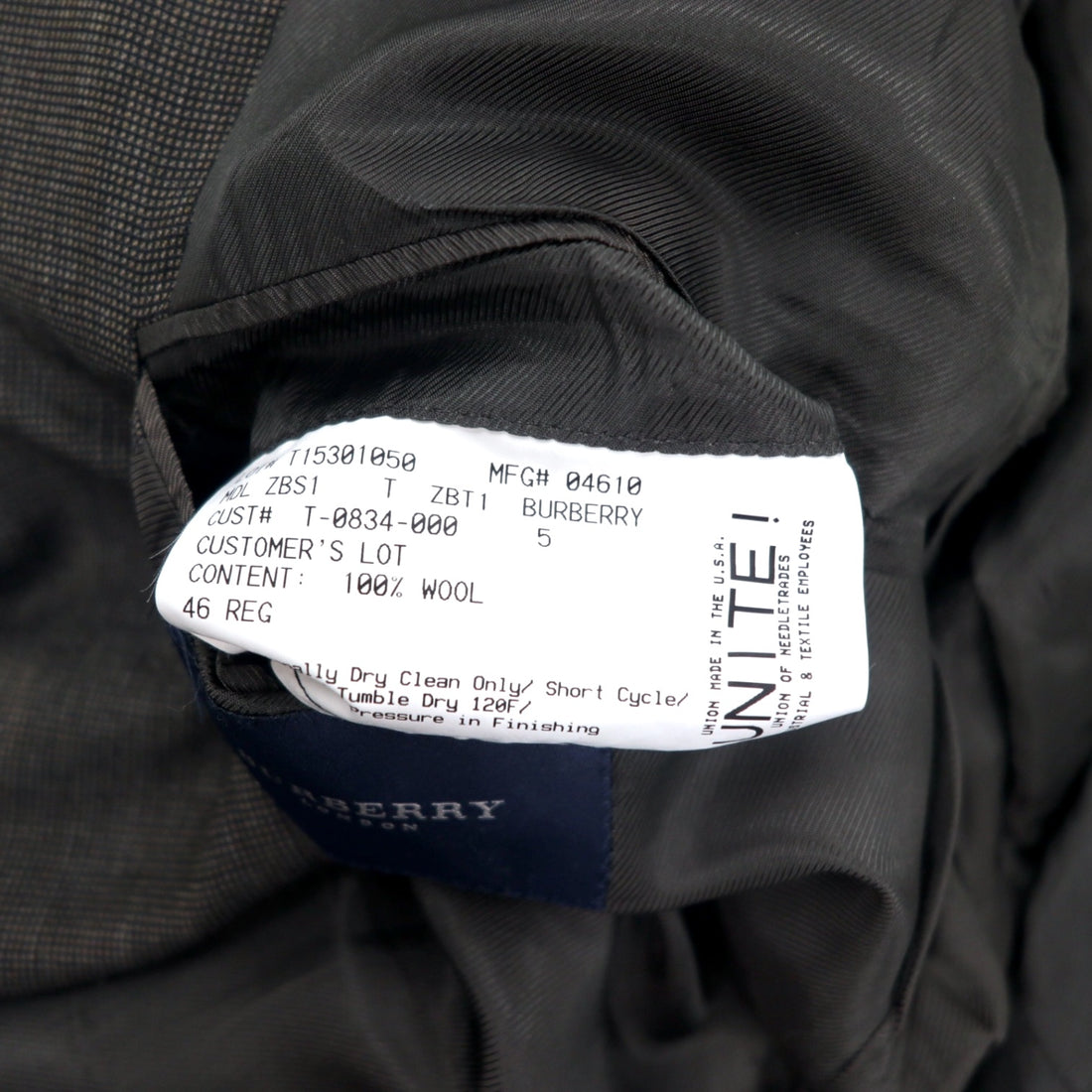 BURBERRY USA made 2B tailored jacket size 46 brown wool