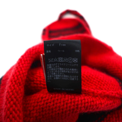 Leh Ear Flap Knit Cap, Pompom Knit Hat, FREE, Red, With Earmuffs