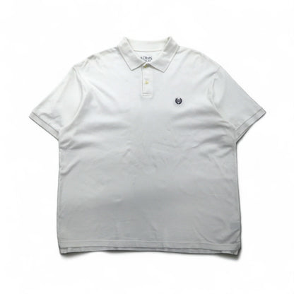 CHAPS ポロシャツ XL ホワイト コットン ワンポイント 刺繍 エンブレム