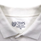CHAPS Polo Shirt, XL, White Cotton, One-Point Embroidered Emblem