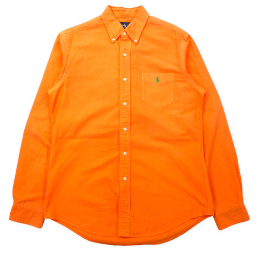 日本然リトテ-古着オンライン-RALPH LAUREN ボタンダウンシャツ M オレンジ コットン CUSTOM FIT スモールポニー刺繍-Ralph Lauren Button-Down SHIRTS M Orange Cotton Custom Fit Small Pony Embroidery