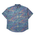 日本然リトテ-古着オンライン-GANT アロハシャツ L ブルー コットン シャンブレー 総柄 ボタニカル WHITE WATER CHAMBRAY-GANT Hawaiian Shirt L Blue Cotton Chambray patterned Botanical WHITE WATER CHAMBRAY