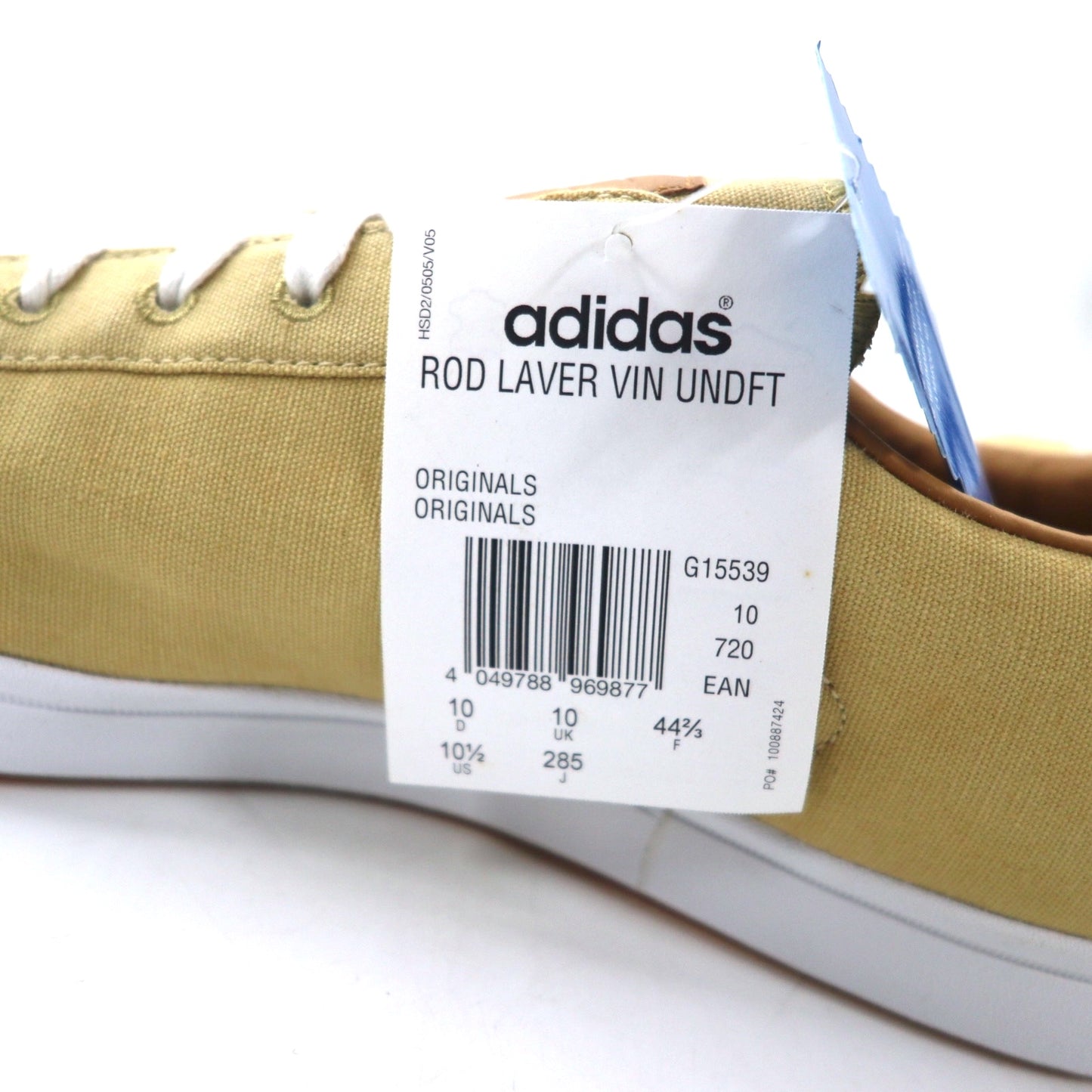 adidas originals × UNDEFEATED ロッドレーバー スニーカー 28.5cm ベージュ キャンバス ROD LAVER VIN UNDFT G15539 未使用品