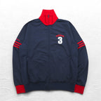 adidas 00s High Neck Track Jacket Jersey L Navy Red Numbering Polyester