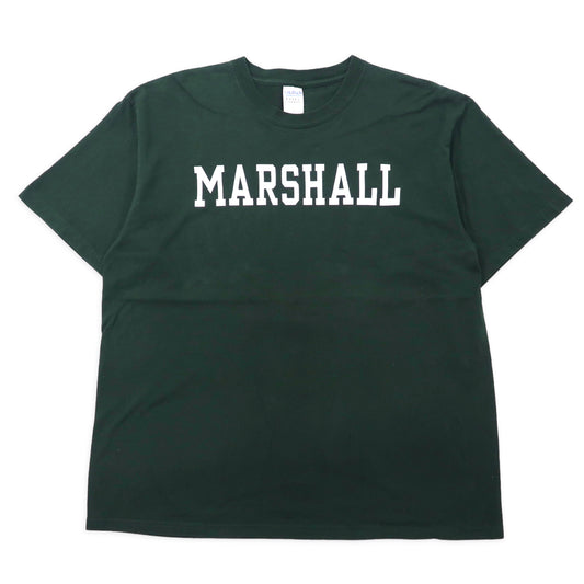 日本然リトテ-古着オンライン-GILDAN カレッジプリント Tシャツ XL グリーン コットン MARSHALL ビッグサイズ-