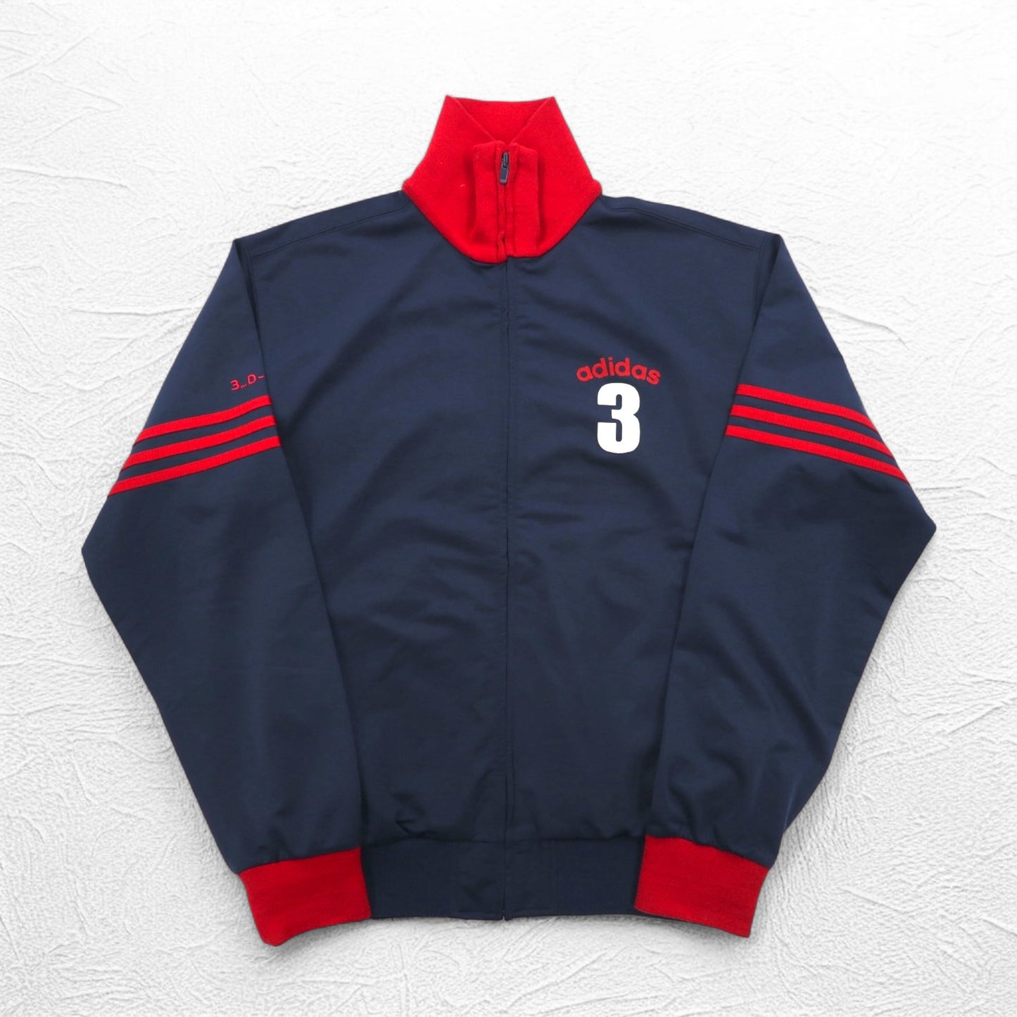 adidas 00s High Neck Track Jacket Jersey L Navy Red Numbering Polyester