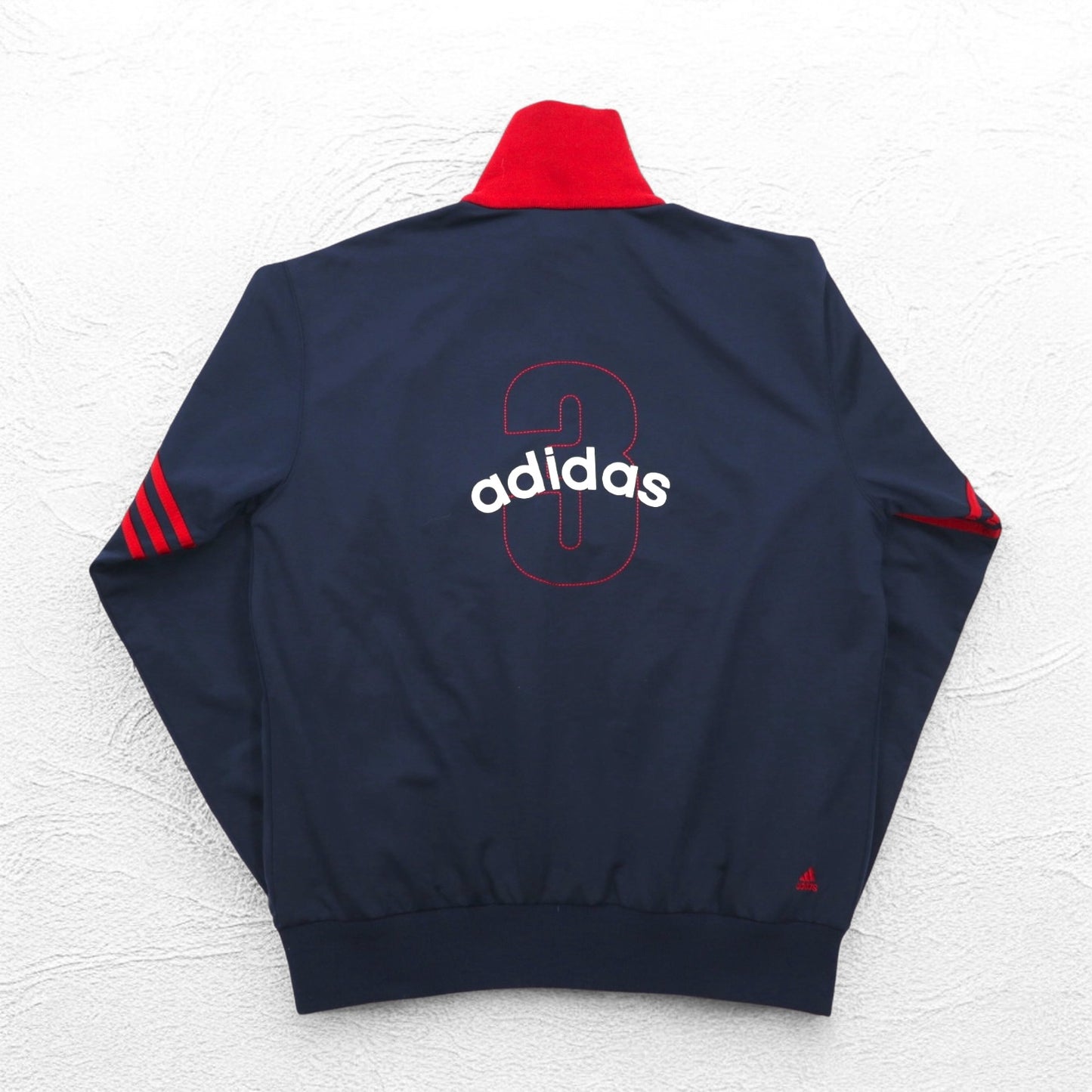 adidas 00s High Neck Track Jacket Jersey L Navy Red Numbering Polyester