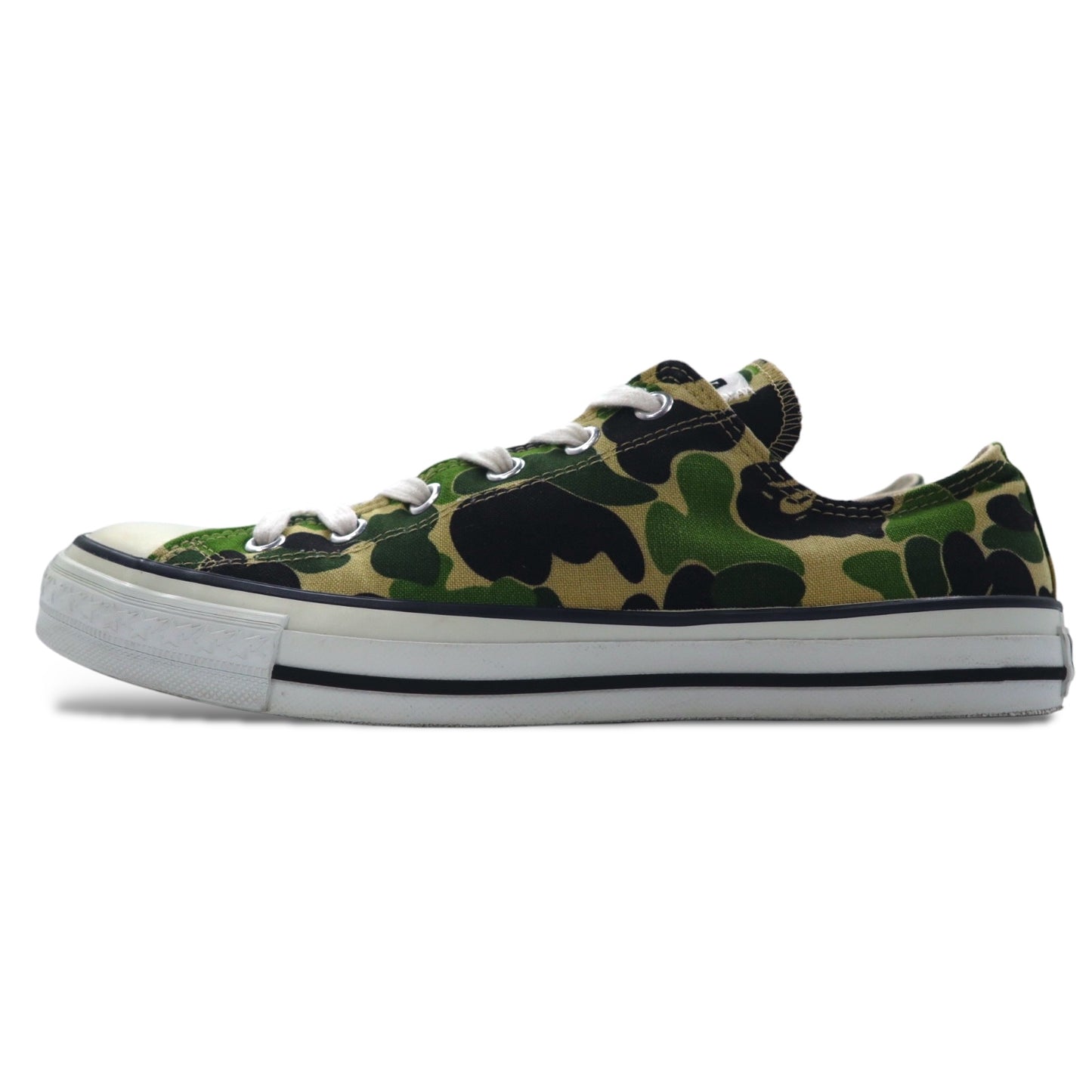 A BATHING APE キャンバス スニーカー 28cm カーキ カモフラ柄 APE STA GREEN CAMO LO 日本製