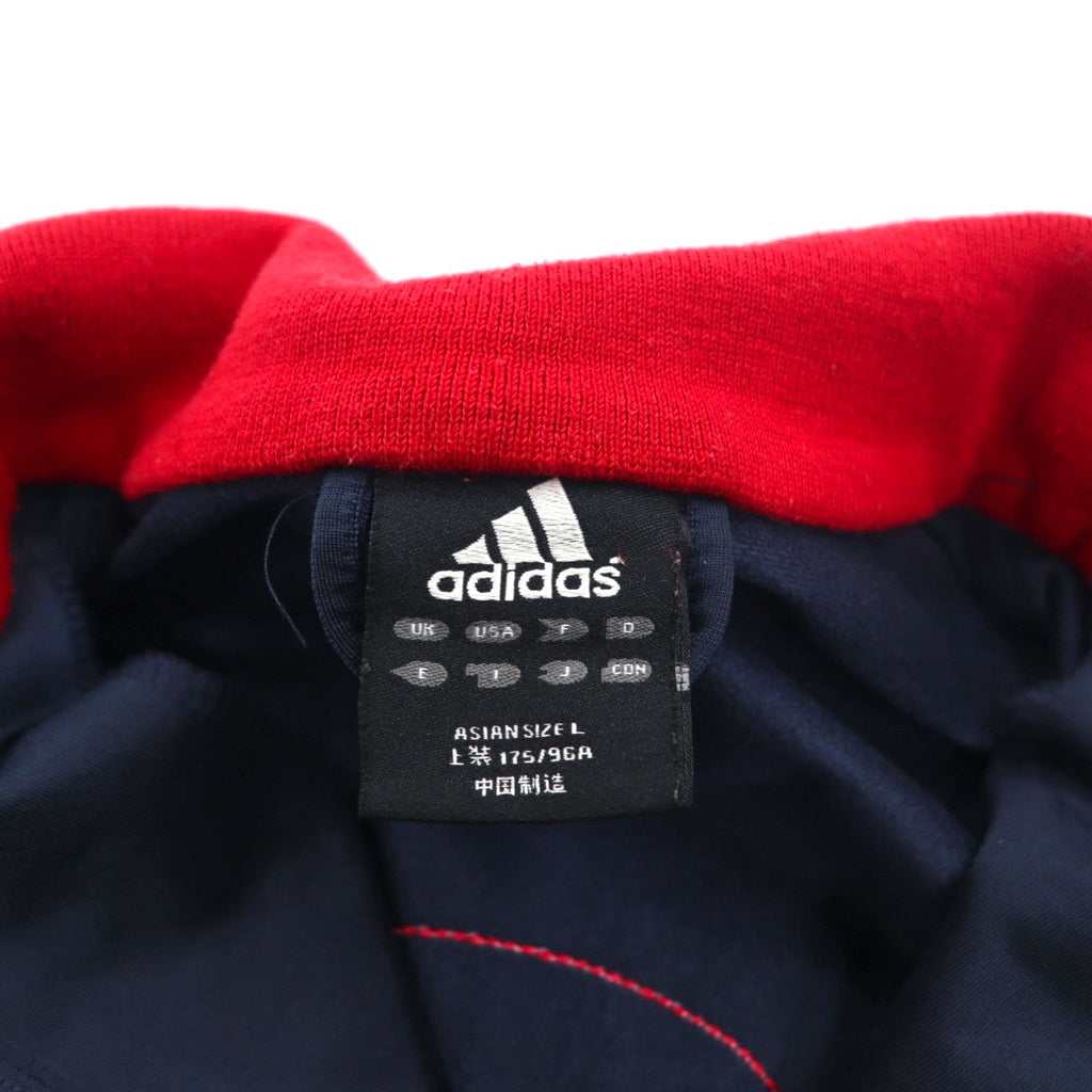 adidas 00s High Neck Track Jacket Jersey L Navy Red Numbering Polyester