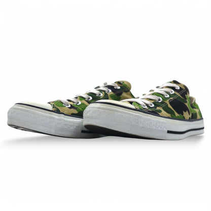 A BATHING APE キャンバス スニーカー 28cm カーキ カモフラ柄 APE STA GREEN CAMO LO 日本製