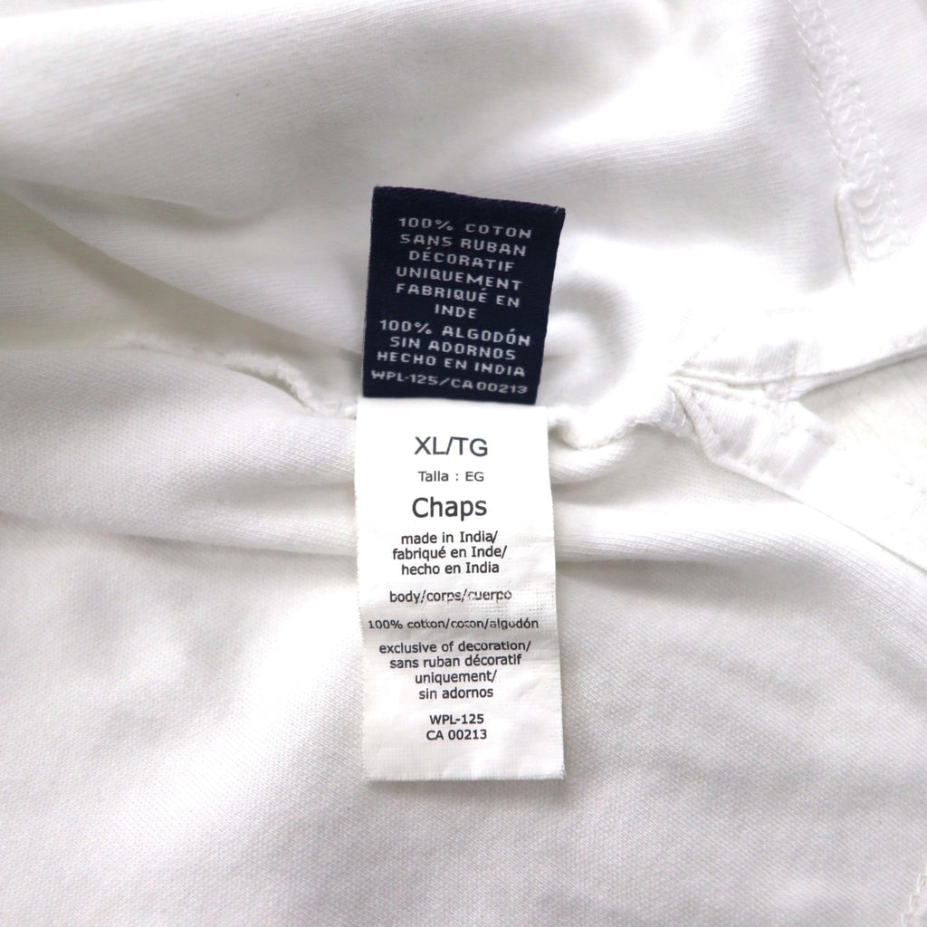 CHAPS Polo Shirt, XL, White Cotton, One-Point Embroidered Emblem