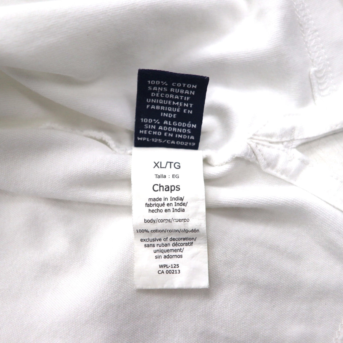 CHAPS Polo Shirt, XL, White Cotton, One-Point Embroidered Emblem