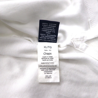 CHAPS ポロシャツ XL ホワイト コットン ワンポイント 刺繍 エンブレム
