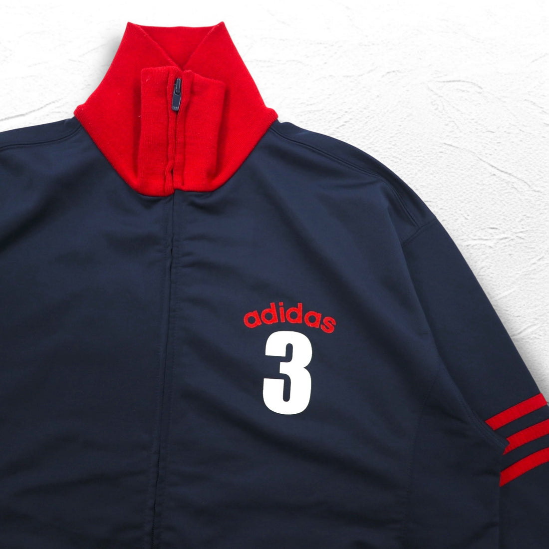 adidas 00s High Neck Track Jacket Jersey L Navy Red Numbering Polyester