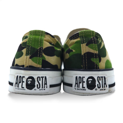 A BATHING APE キャンバス スニーカー 28cm カーキ カモフラ柄 APE STA GREEN CAMO LO 日本製