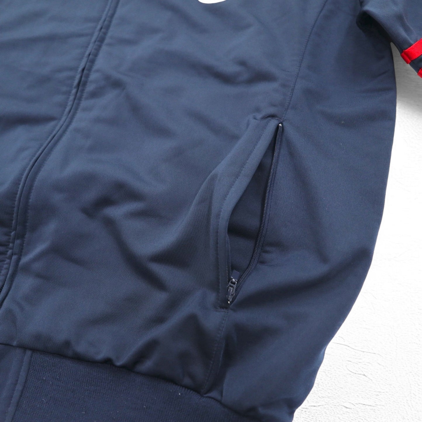 adidas 00s High Neck Track Jacket Jersey L Navy Red Numbering Polyester