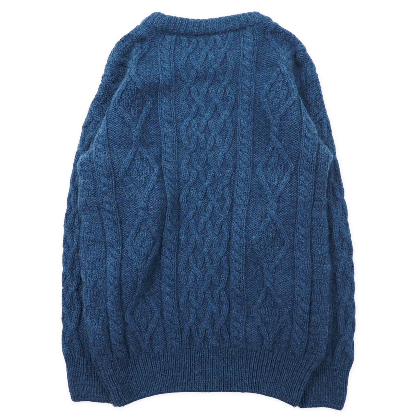 ARAN COUNTRY Ireland MADE Alan Knit Sweater XS Blue Wool – 日本然